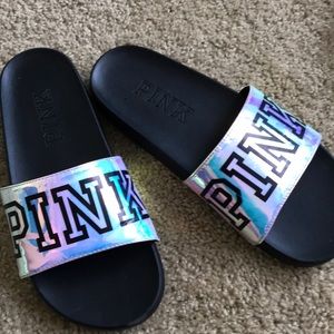 Pink brand flip flops
